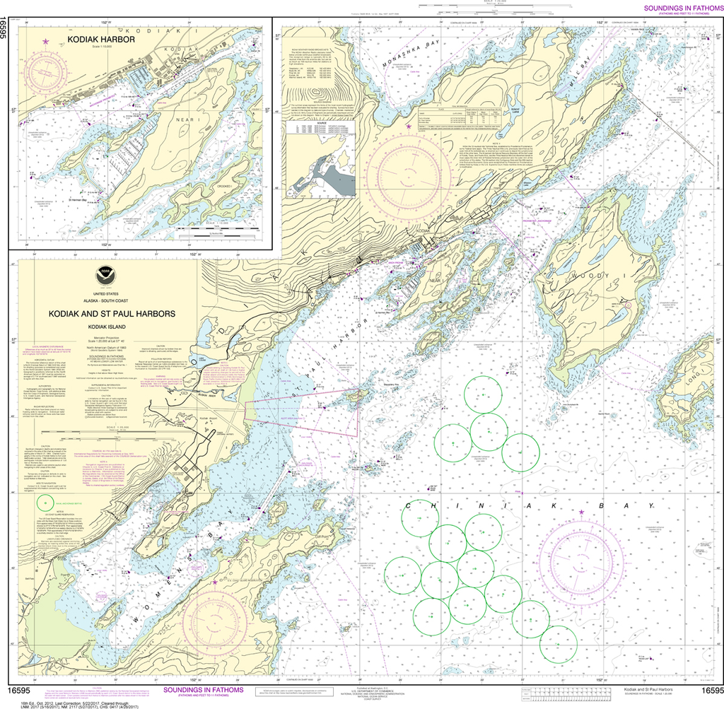 NOAA Chart 16595: Kodiak and St. Paul Harbors, Kodiak Harbor