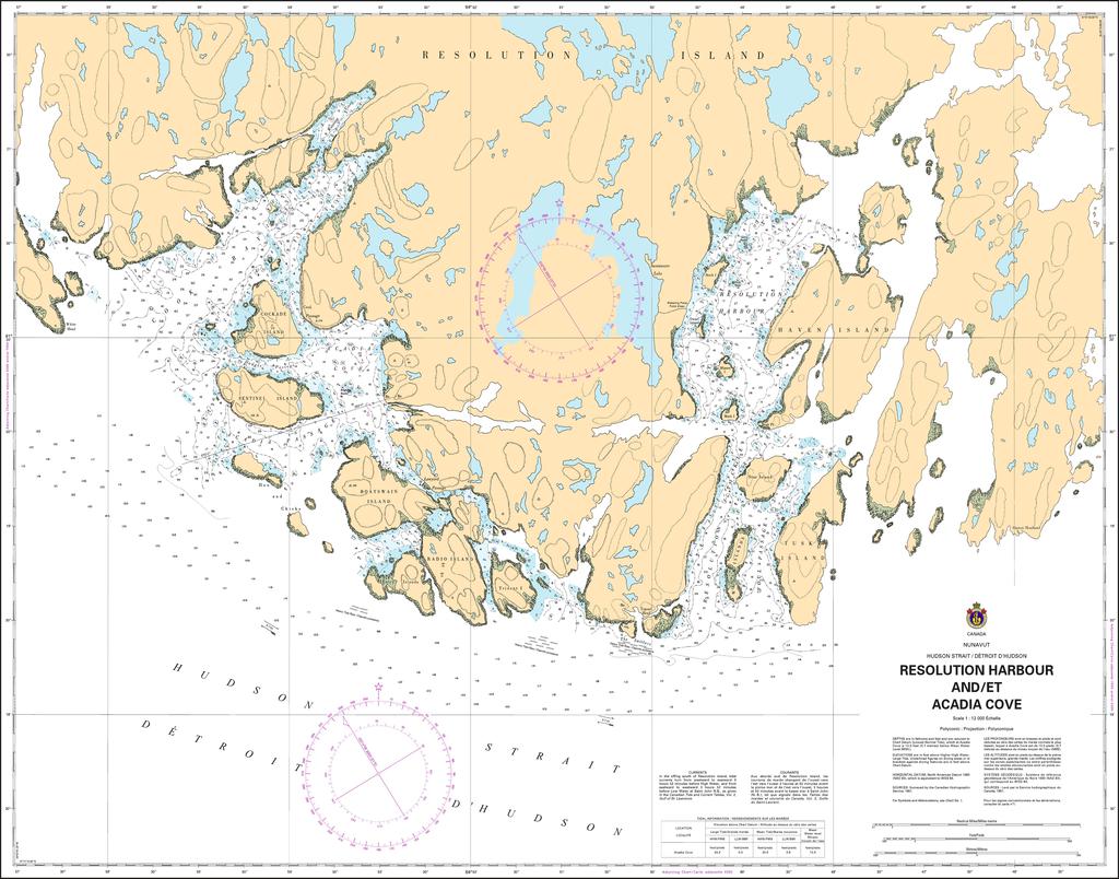 CHS Chart 5459: Resolution Harbour and/et Acadia Cove