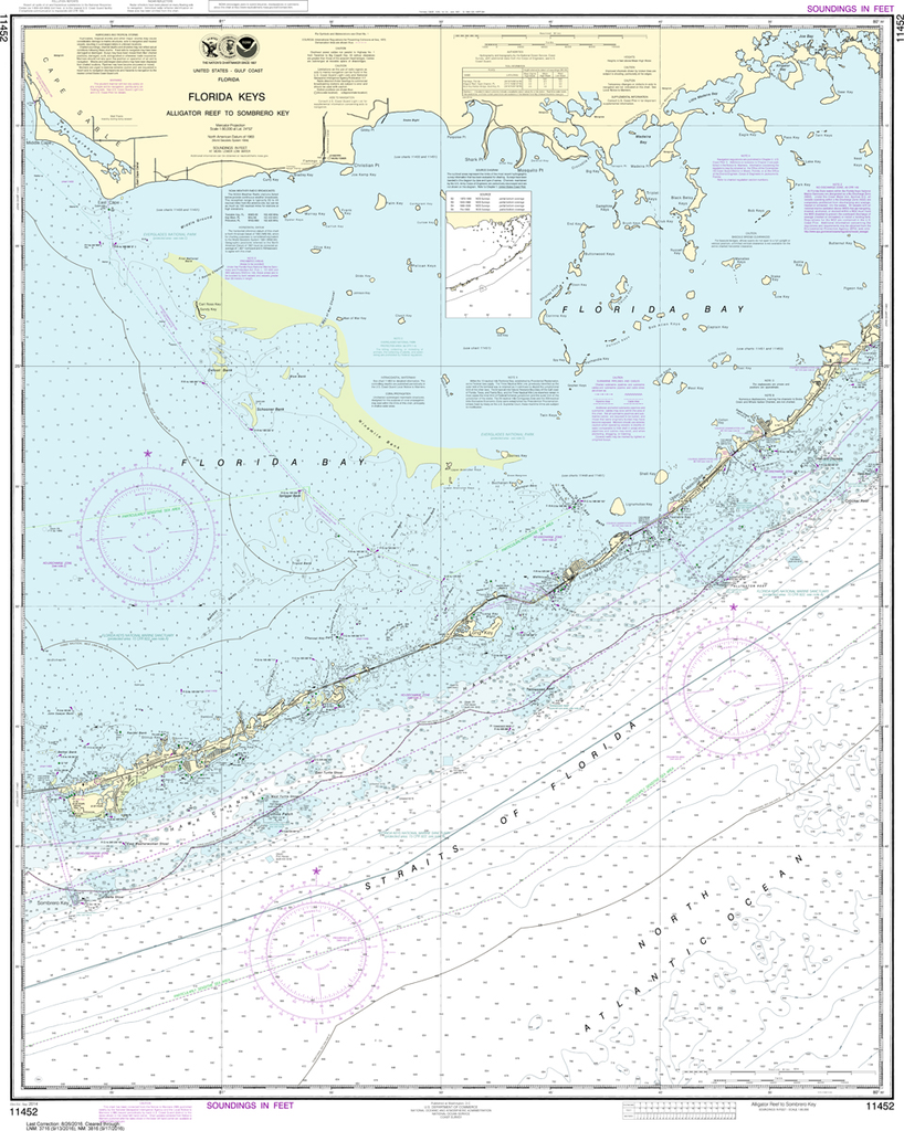 NOAA Chart 11452: Intracoastal Waterway - Alligator Reef to Sombrero Key