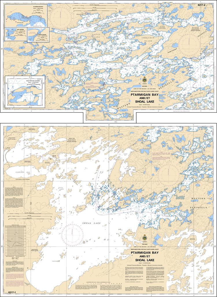 CHS Chart 6217: Ptarmigan Bay and/et Shoal Lake