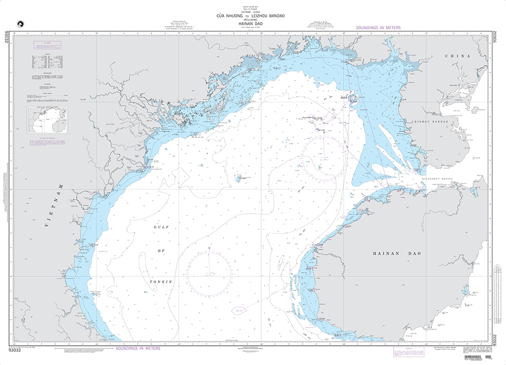 NGA Chart 93032: Cua Nhuong to Leizhou Bandao including Hainan Dao