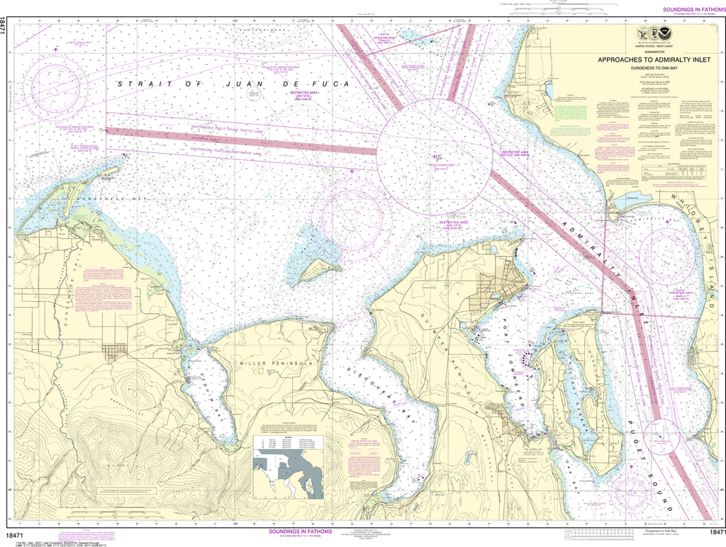 NOAA Chart 18471: Approaches to Admiralty Inlet, Dungeness to Oak Bay