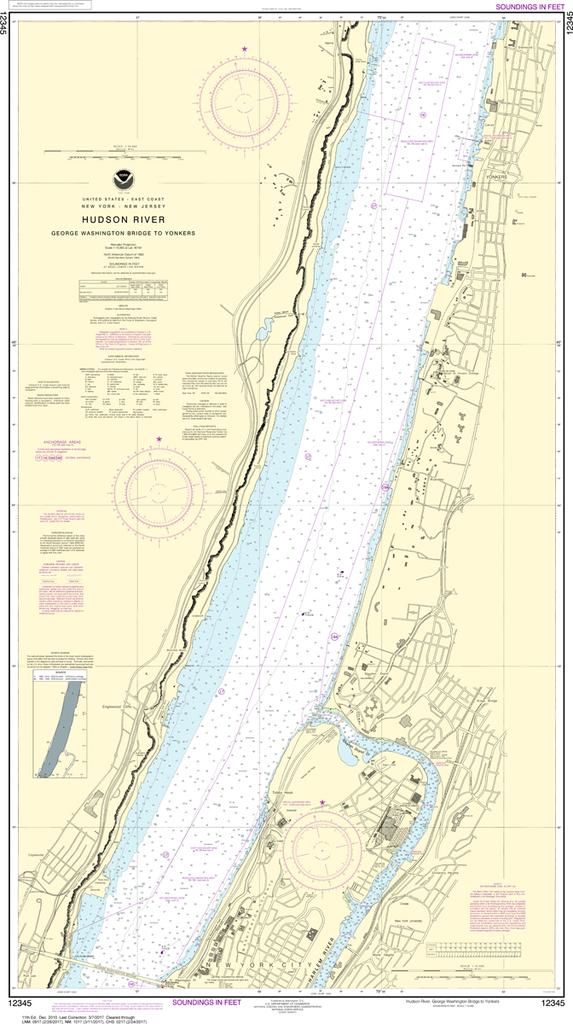 NOAA Chart 12345: Hudson River - George Washington Bridge to Yonkers