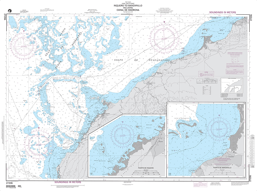 NGA Chart 27206: Niquero to Manzanillo including Canal de Madrona
