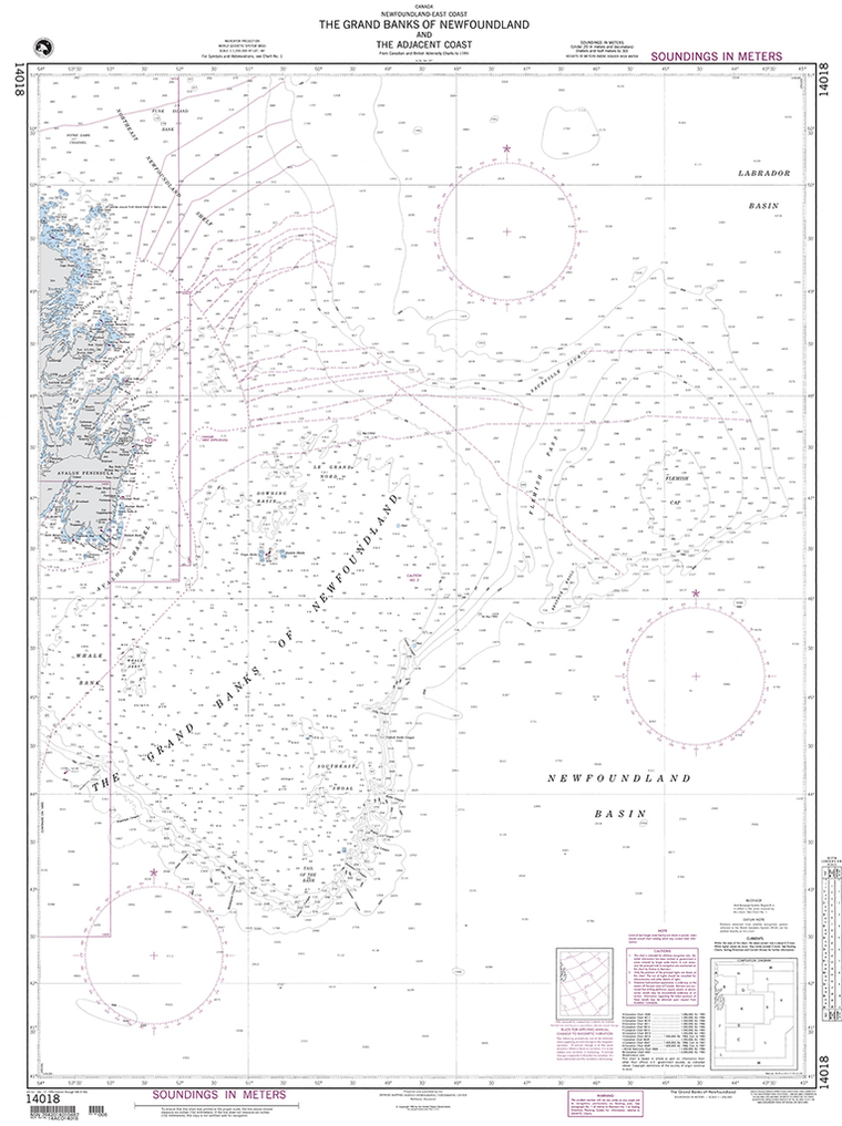 NGA Chart 14018: The Grand Banks of Newfoundland and the Adjacent Coast
