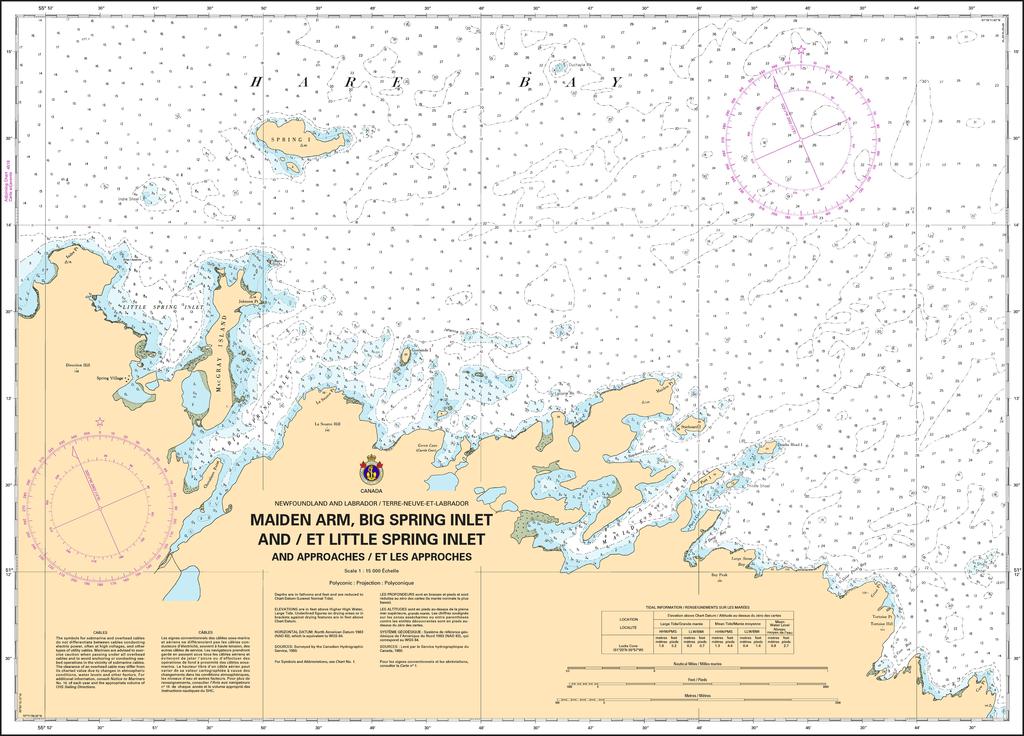 CHS Chart 4519: Maiden Arm, Big Spring Inlet and / et Little Spring Inlet and approaches / et les approches