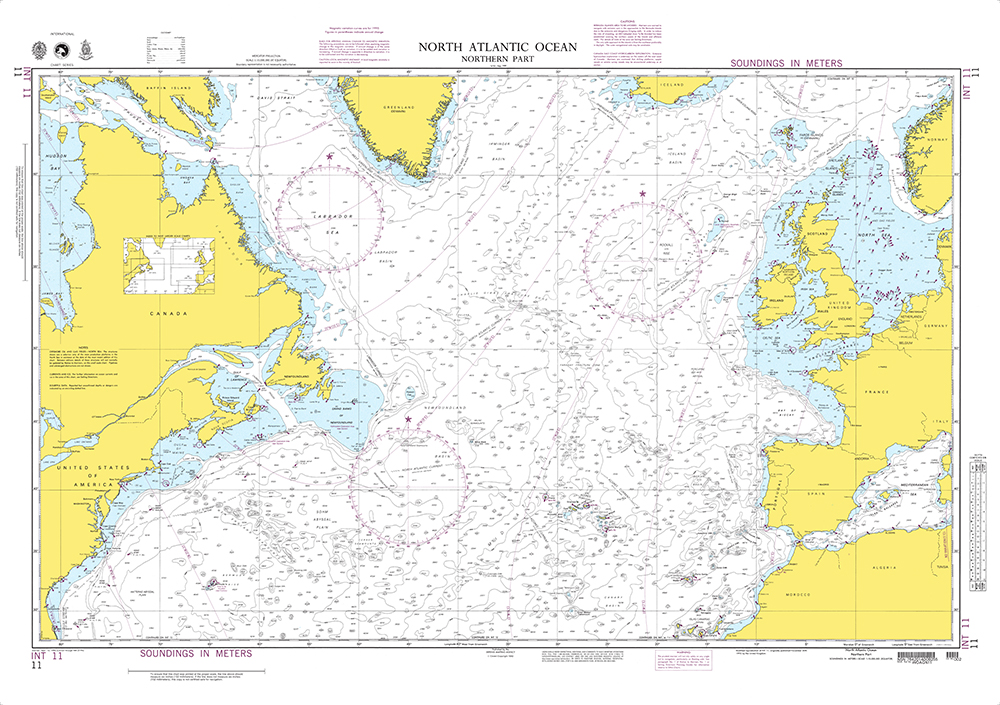 NGA Chart 11: North Atlantic Ocean (Northern Part)