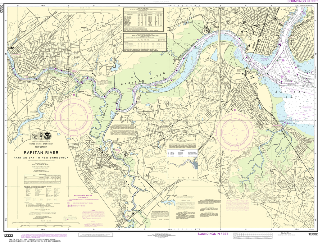 NOAA Chart 12332: Raritan River - Raritan Bay to New Brunswick