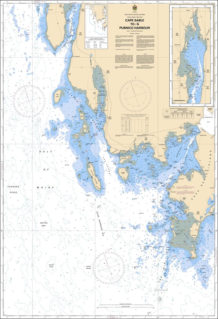 CHS Chart 4210: Cape Sable to / à Pubnico Harbour