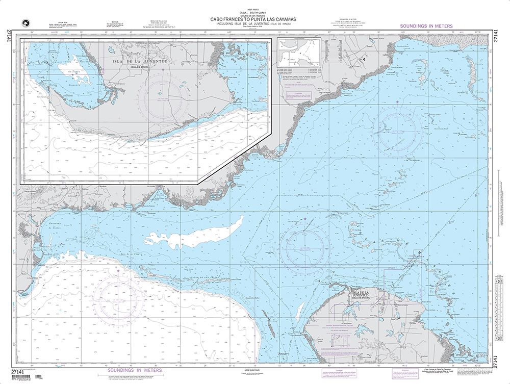 NGA Chart 27141: Cabo Frances to Punta Las Cayamas including Isla de la Juventud (Isla de Pinos)