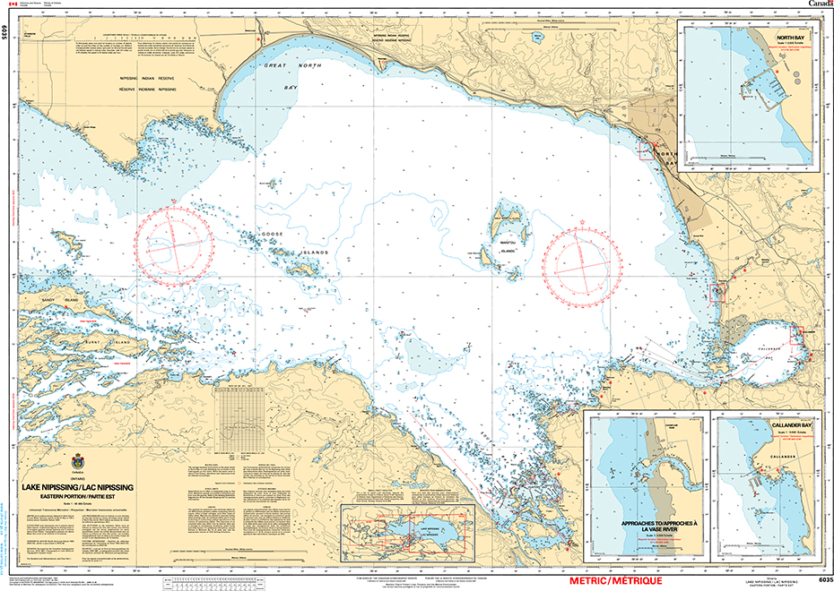 CHS Print-on-Demand Charts Canadian Waters-6035: Lake Nipissing / Lac Nipissing(Eastern Portion / Partie est), CHS POD Chart-CHS6035