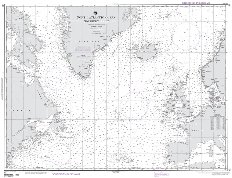 NGA Chart 121: North Atlantic Ocean (Northern Sheet)