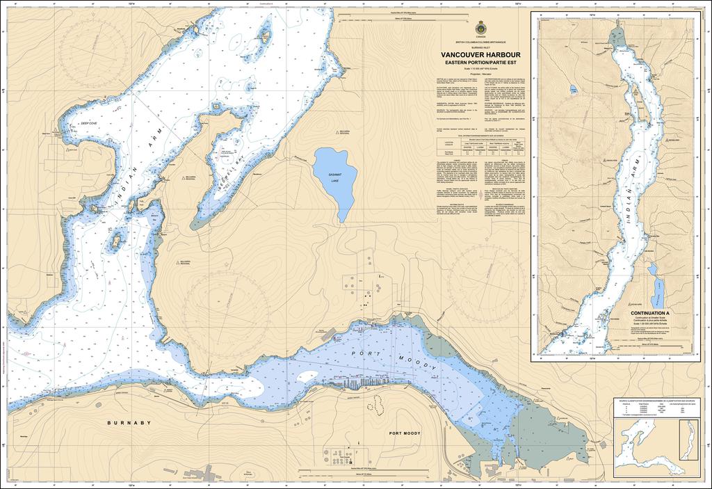 CHS Chart 3495: Vancouver Harbour Eastern Portion/Partie Est