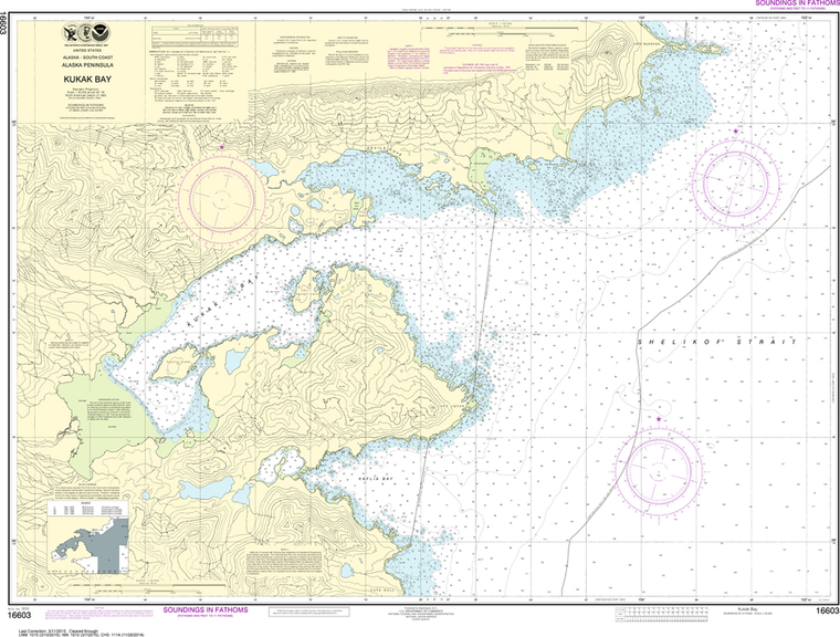 NOAA Chart 16603: Alaska Peninsula - Kukak Bay