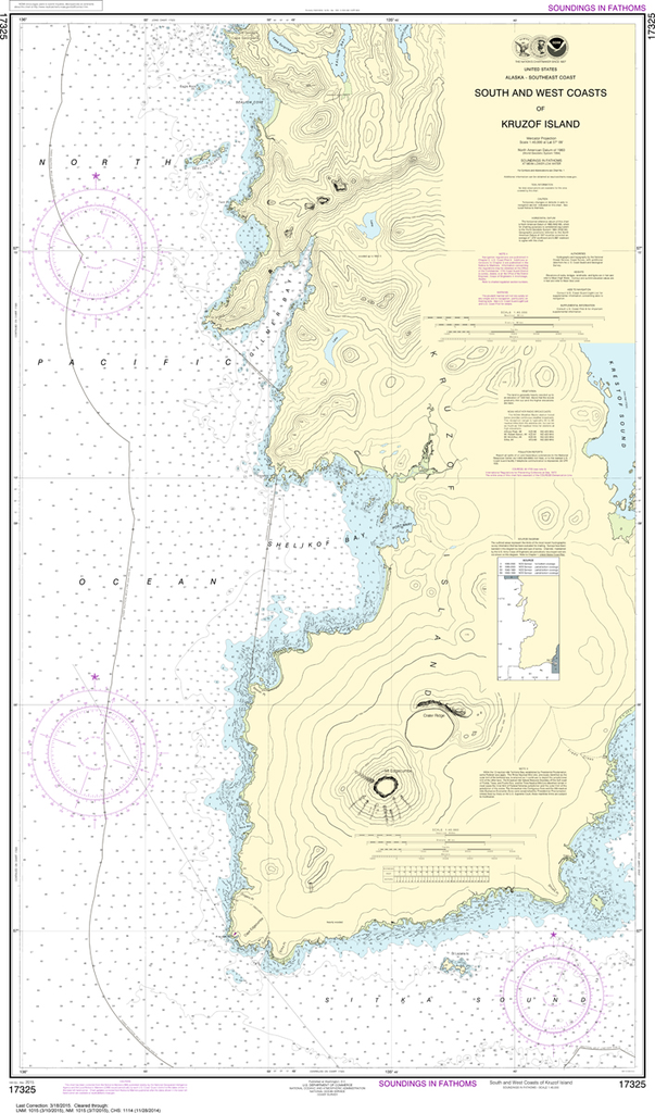 NOAA Chart 17325: South and West Coasts of Kruzof Island
