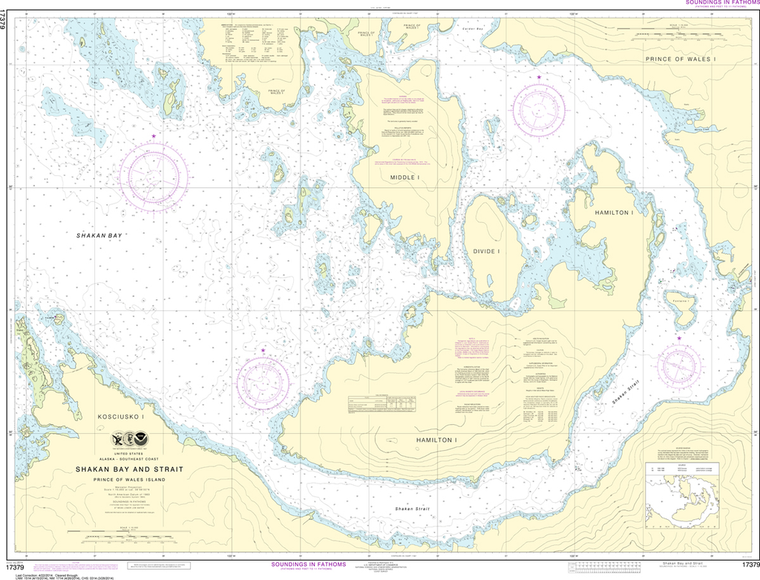 NOAA Chart 17379: Shakan Bay And Strait (Alaska)
