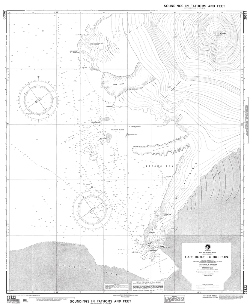 NGA Chart 29322: Cape Royds to Hut Point (Ross Island, Ross Sea-McMurdo Sound)
