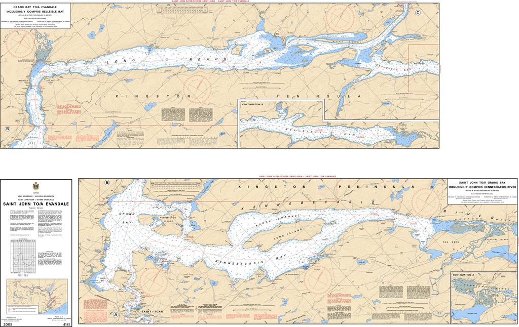 CHS Chart 4141: Saint John to / à Evandale