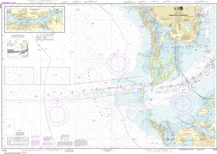 NOAA Chart 11415: Tampa Bay Entrance, Manatee River Extension