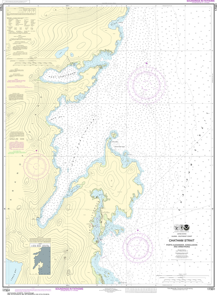 NOAA Chart 17331: Chatham Strait Ports - Alexander, Conclusion, and Armstrong