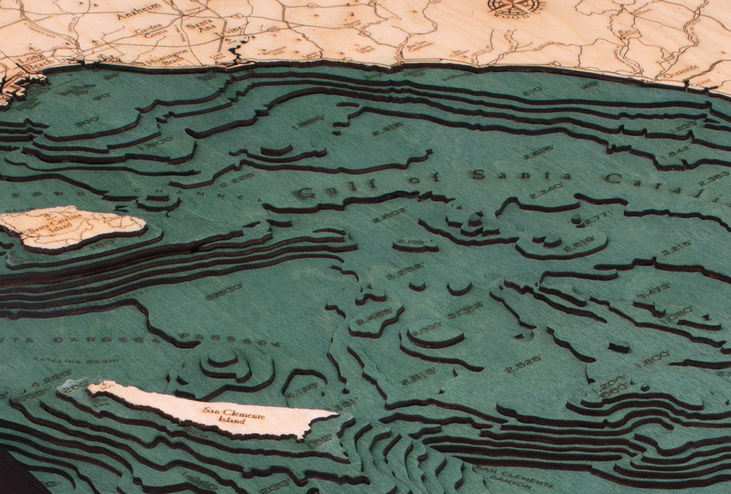 WoodChart of Los Angeles to San Diego, California