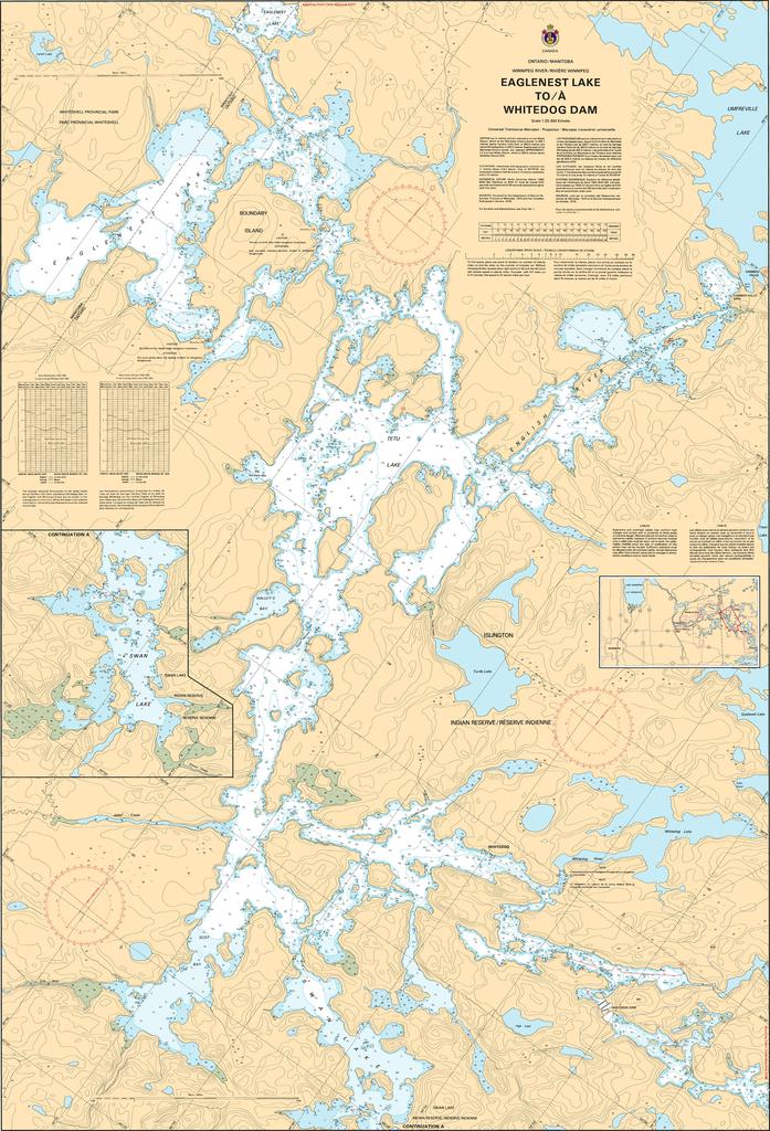 CHS Chart 6285: Eaglenest Lake to/à Whitedog Dam