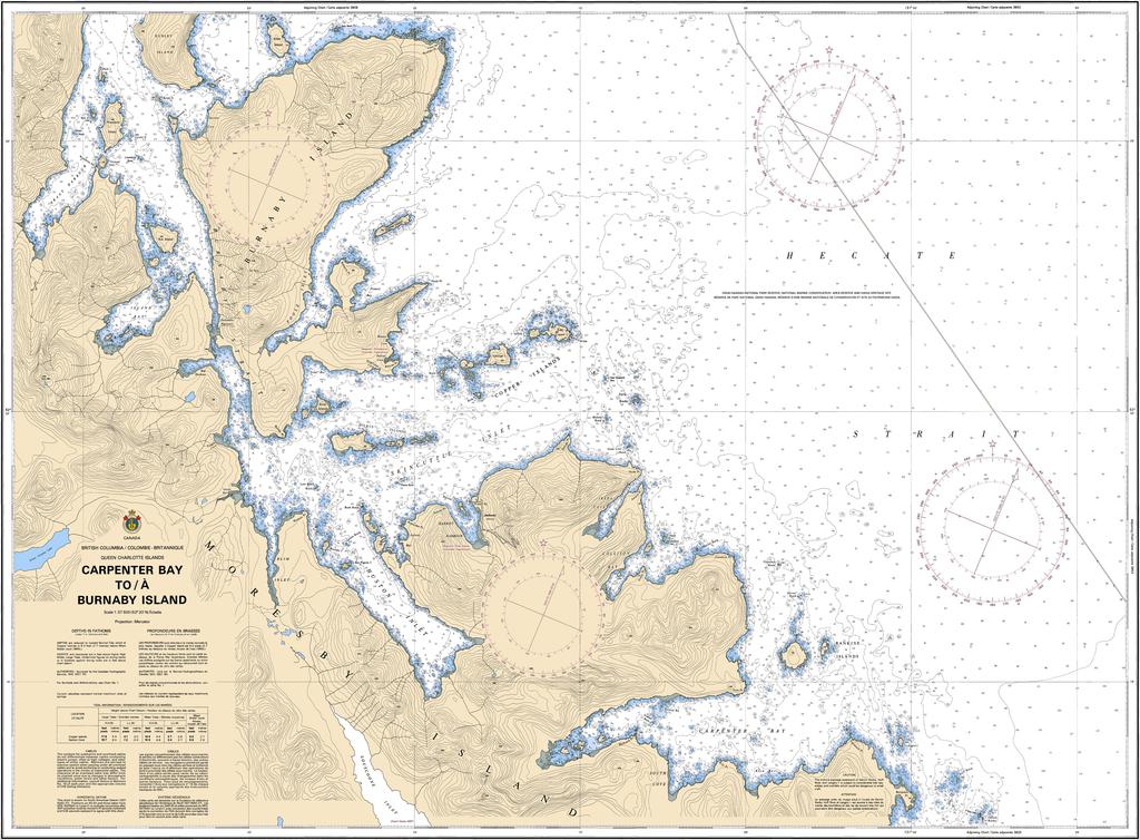 CHS Chart 3886: Carpenter Bay to/à Burnaby Island
