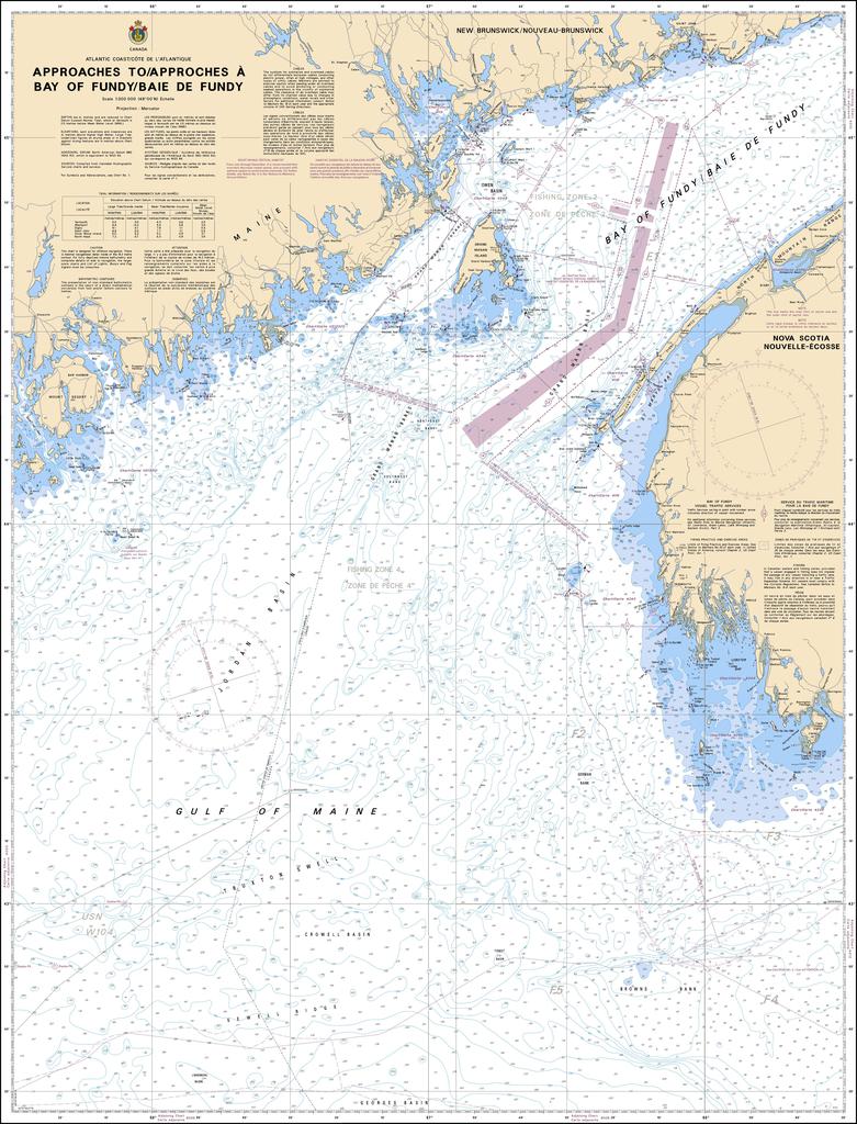 Admiralty Chart No 2538 Bay of Fundy Yarmouth to Petit Passage