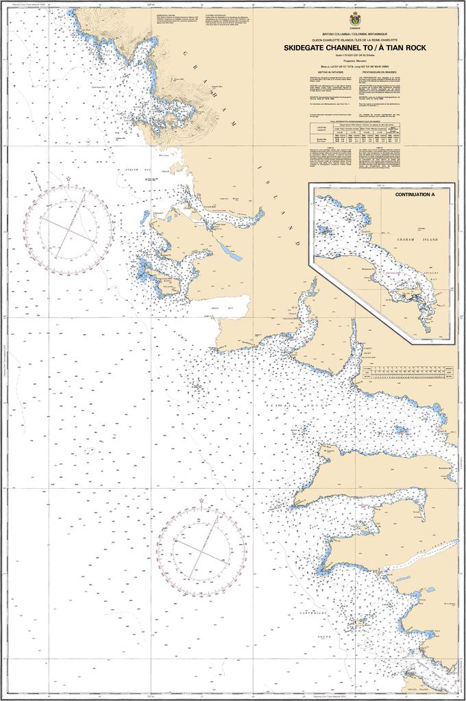 CHS Chart 3869: Skidegate Channel to/à Tian Rock