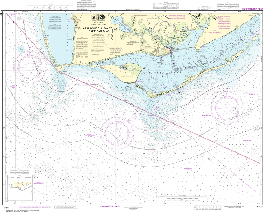 NOAA Chart 11401: Apalachicola Bay to Cape San Blas