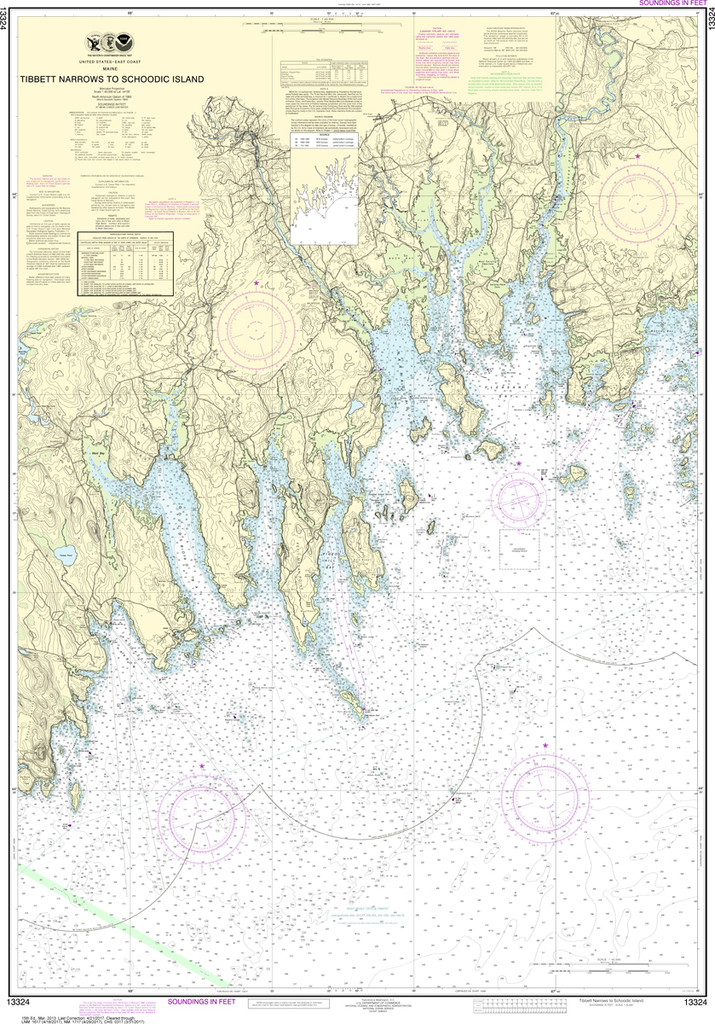 NOAA Chart 13324: Tibbett Narrows to Schoodic Island