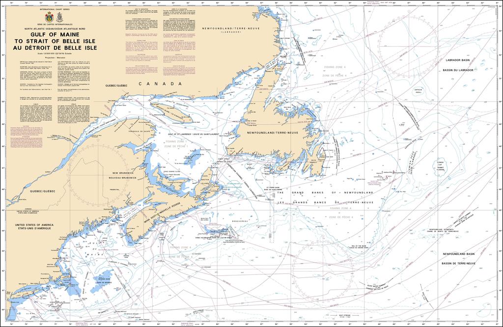 CHS Chart 4001: Gulf of Maine to Strait of Belle Isle / au Detroit de Belle Isle