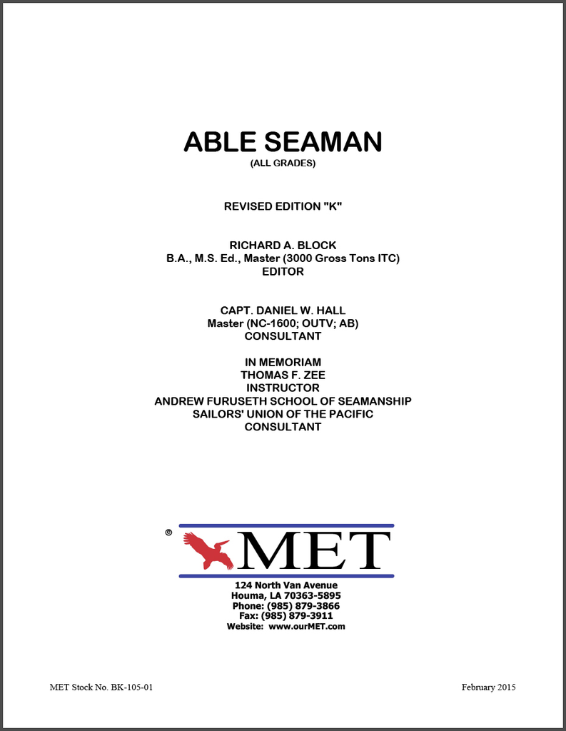 BK-105 Able Seaman Study Guide