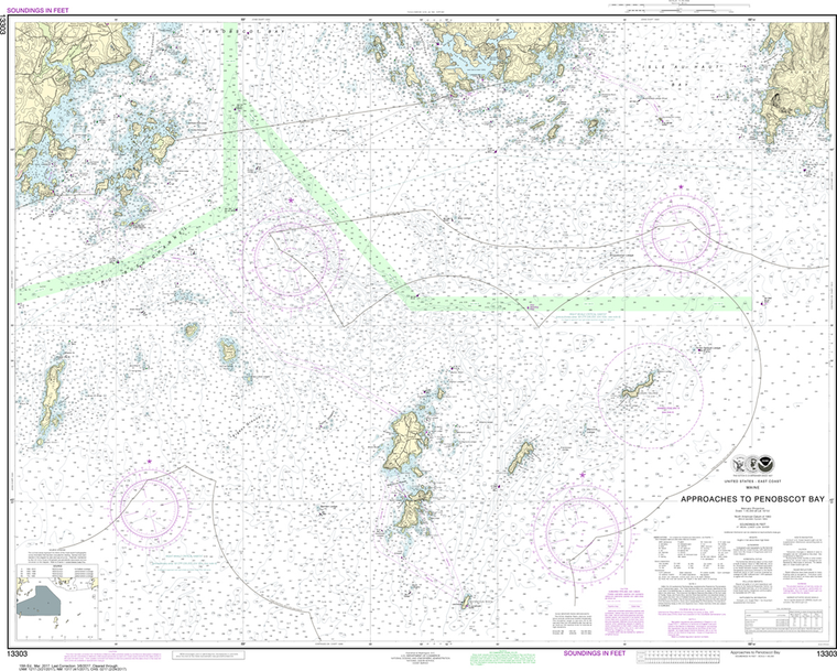 NOAA Chart 13303: Approaches to Penobscot Bay