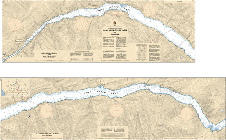 CHS Chart 3056: Hugh Keenleyside Dam to/à Burton