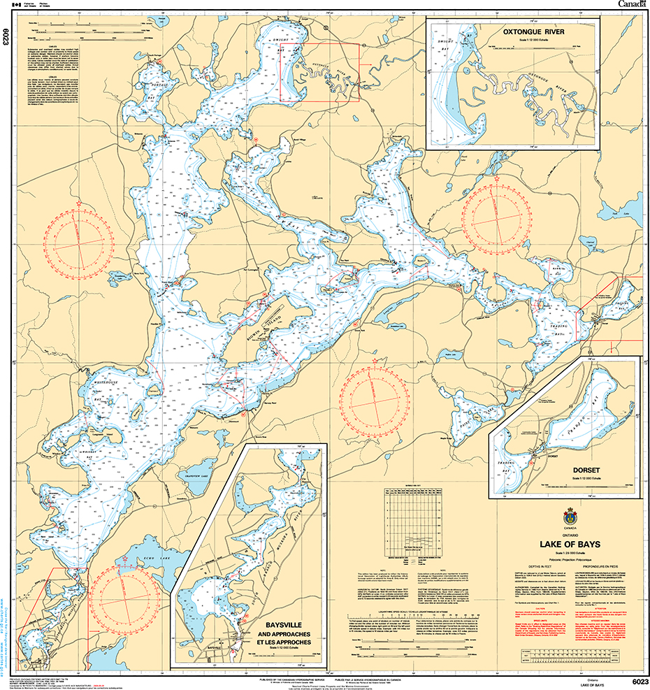 CHS Print-on-Demand Charts Canadian Waters-6023: Lake of Bays, CHS POD Chart-CHS6023