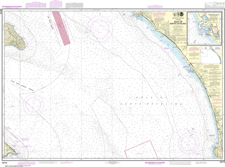 NOAA Chart 18774: Gulf of Santa Catalina, Delmar Boat Basin, Camp Pendleton
