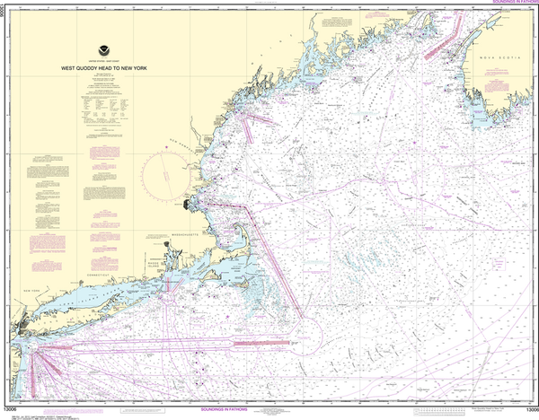 NOAA Chart 13006: West Quoddy Head to New York - Captain's Nautical ...